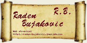 Raden Bujaković vizit kartica